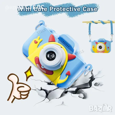  Детски фотоапарат STELS Z200, Селфи камера, Full HD видео, Игри, снимка 11 - Образователни игри - 49827080