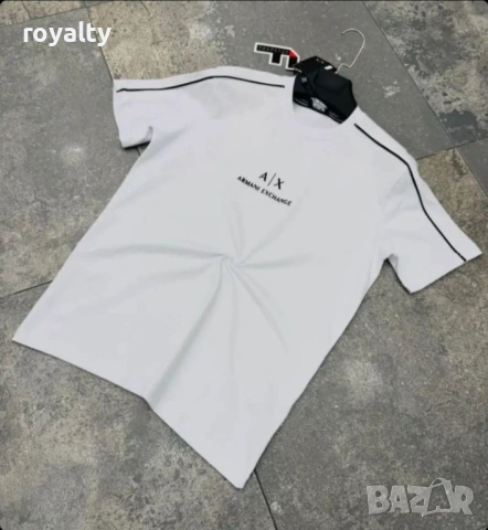 Armani Exchange Нова Бяла Мъжка Тениска 