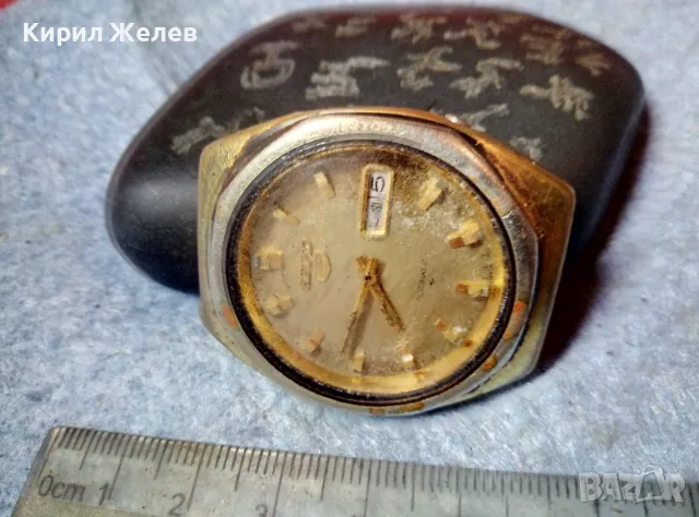 SEIKO 5 AUTOMATIC JAPAN-A Стар с РЕАЛНА ПОЗЛАТА ЯПОНСКИ ЧАСОВНИК СЕЙКО 5 РЯДЪК ВИНТИДЖ МОДЕЛ 26956, снимка 8 - Антикварни и старинни предмети - 48275572