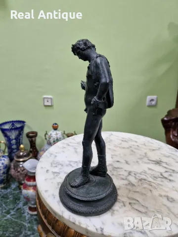 Стара страхотна антикварна френска бронзова фигура статуетка , снимка 7 - Антикварни и старинни предмети - 49729905