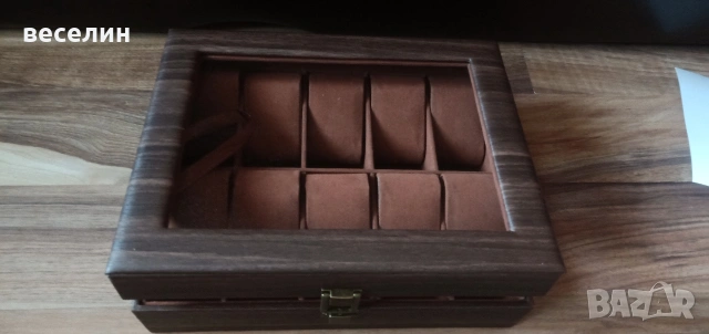 Луксозна кутия за 10 часовника от еко кожа, снимка 3 - Мъжки - 53228525