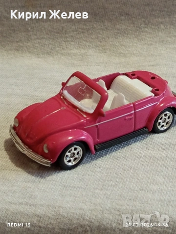Метална количка Volkswagen Kafer Beetle за КОЛЕКЦИЯ ДЕКОРАЦИЯ 43987, снимка 3 - Колекции - 53571798