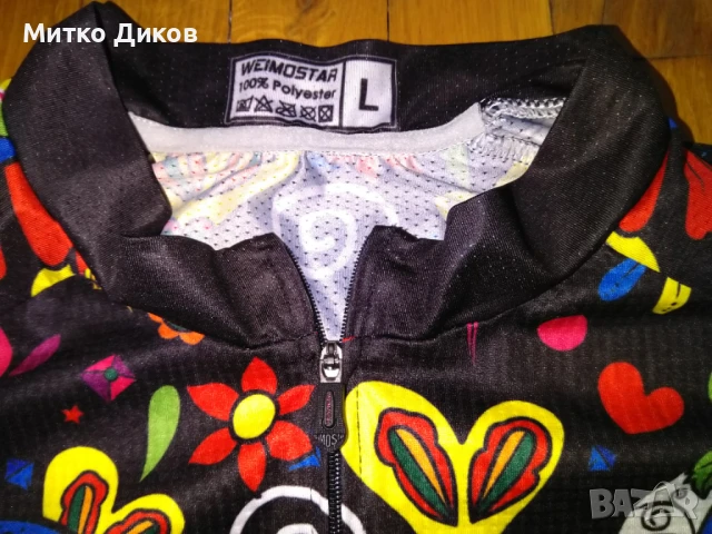 Weimostar колездачна тениска маркова размер Л черепи силикон грип цял цип св.отразител, снимка 5 - Велосипеди - 51061607