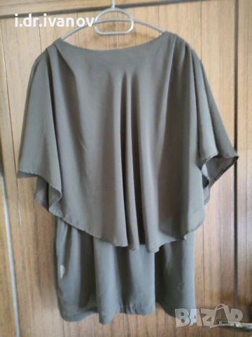 Ефирна официална черна раздвижена туника с етикет, снимка 4 - Туники - 54095552