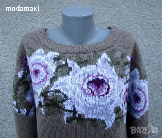 4XL Нов пуловер BPC с рози , снимка 2 - Блузи с дълъг ръкав и пуловери - 52241827