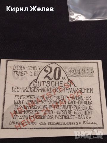 Банкнота НОТГЕЛД 20 пфенинг 1921г. Германия перфектно състояние за КОЛЕКЦИОНЕРИ 45201, снимка 4 - Нумизматика и бонистика - 45566061