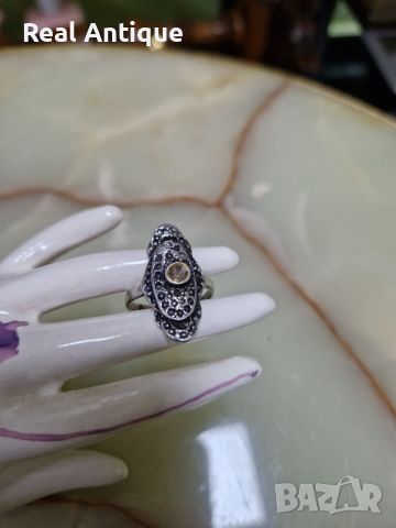 Стар красив антикварен сребърен пръстен проба 950, снимка 7 - Антикварни и старинни предмети - 46256371