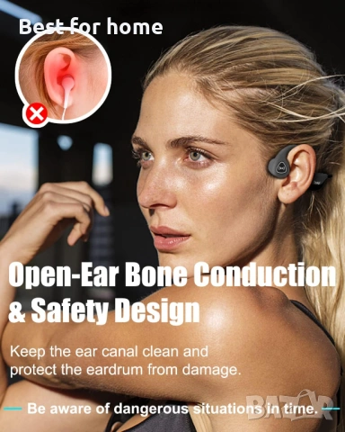 Безжични Bluetooth слушалки Tayogo Bone Conduction, снимка 4 - Bluetooth слушалки - 53082399