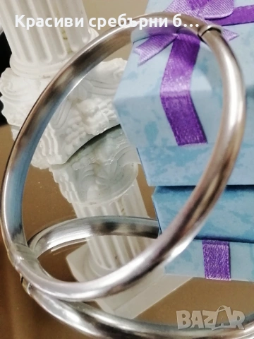 Твърда сребърна гривна, снимка 3 - Гривни - 53899644