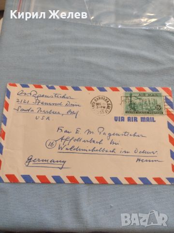 Стар пощенски плик с марки и печати Санта Барбара Америка за КОЛЕКЦИОНЕРИ 45780, снимка 7 - Филателия - 46414369