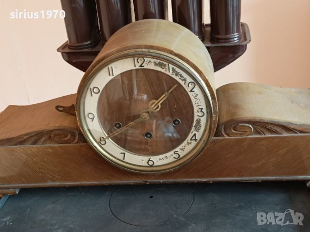 немски каминен часовник 4/4 профилактиран от часовникар, снимка 1 - Стенни часовници - 45074532