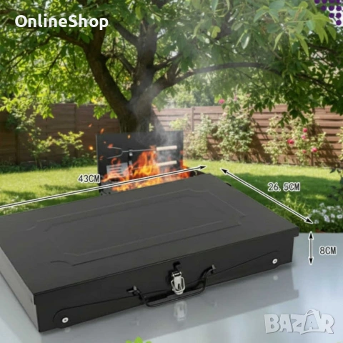 Преносима сгъваема градинска скара , 44x27x37 см, за къмпинг,, снимка 9 - Други стоки за дома - 53029837