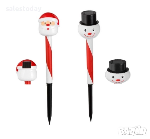 Градински коледен фенер Дядо Коледа и Снежен човек