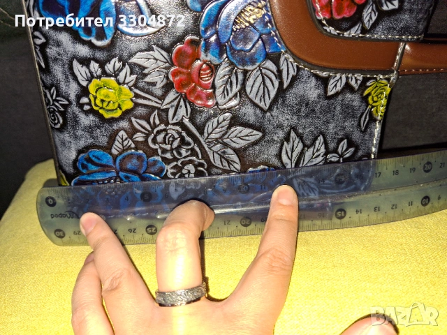 Дамска чанта на релефни цветни рози от еко кожа, снимка 8 - Чанти - 53142909