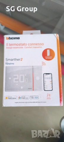 Термостат Smarther 2 с вградено Wi-FI за вграден монтаж БЯЛ Bticino with Netatmo