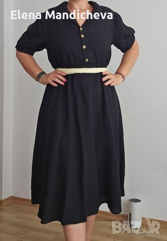 2XL Макси Дамска рокля Trendyol Curve черна с ластик на талията кръста, снимка 6 - Рокли - 46240441