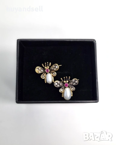 Златна брошка с рубин и диаманти, снимка 2 - Колиета, медальони, синджири - 54265978