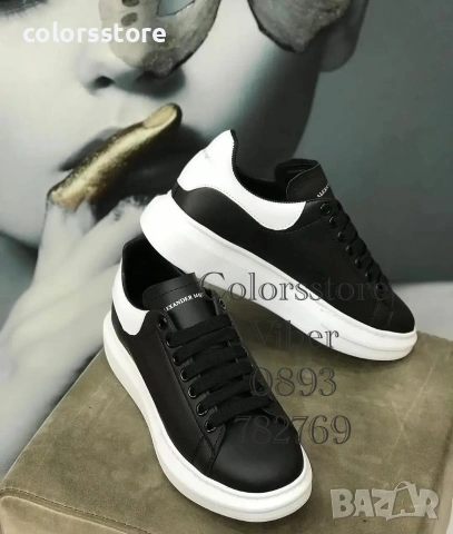 Черни кецове с Бяла пета Alexander McQueen/BR54d