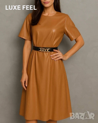 ✨Кожени Рокли с Колан , снимка 2 - Рокли - 53328514