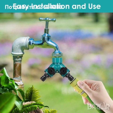 Двоен разклонител за чешма с кранове – 1/2" и 3/4" съвмести 4528мост, снимка 9 - Напояване - 52644239