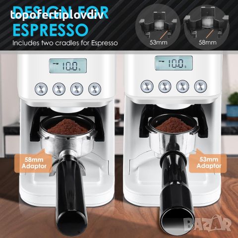 Електрическа кафемелачка Homtone White Coffee Grinder,Гаранция, снимка 4 - Кафемашини - 46428245