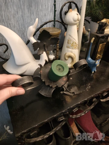 Ръчно изработен свещник ковано желязо , снимка 4 - Други - 51109350