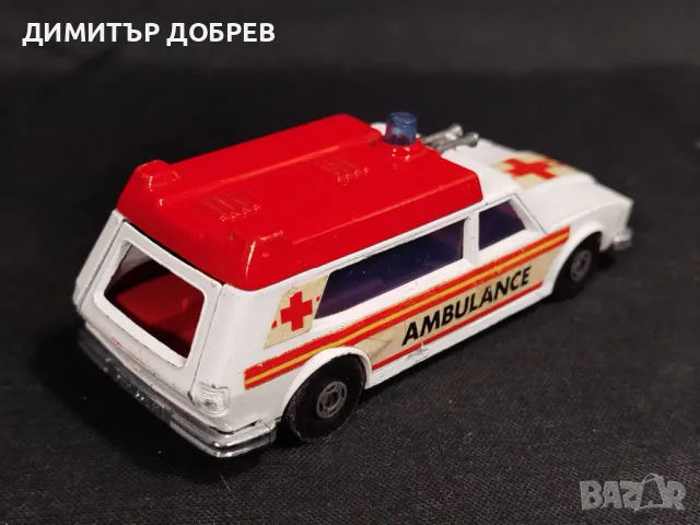 СТАРА РЕТРО МЕТАЛНА КОЛИЧКА AMBULANCE MATCHBOX KING SIZE, снимка 4 - Колекции - 47679479