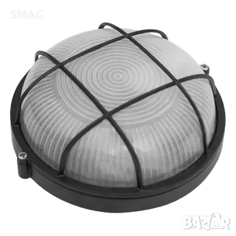 Външна стенна лампа кръгла черна Ø17x8см S_1240113, снимка 5 - Соларни лампи - 49921009