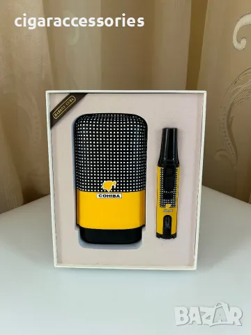 Комплект за пури Cohiba калъф за 3 пури и запалка, снимка 1 - Запалки - 49196493