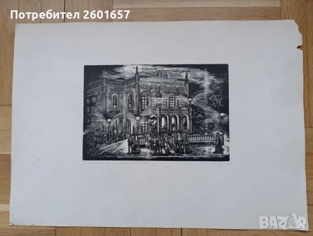 Красива стара литография 1865 г., снимка 1 - Картини - 48822361