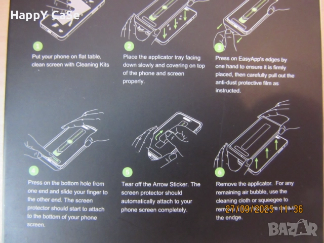 Apple iPhone 17 / Pro / Max / Air / TITAN GLASS Easy App Стъклен протектор с лесно поставяне, снимка 12 - Фолия, протектори - 51831538