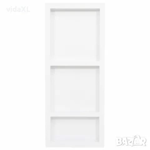 vidaXL Ниша за баня с 3 отделения, бял гланц, 41x99x9 см（SKU:151399）, снимка 2 - Други - 49506931