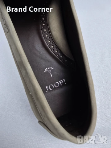 Оригинални мъжки мокасини JOOP! – Естествен велур, Цвят Таупе (Бежово/Сиво), снимка 8 - Мокасини - 54291443