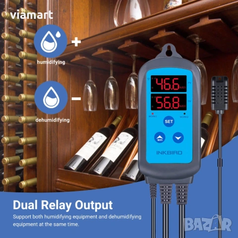 Влагорегулатор Inkbird IHC-200-WIFI, Овлажняване и изсушаване, снимка 3 - Друга електроника - 53690108