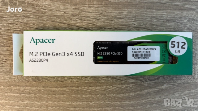 *Нови* SSD Дискове M.2 PCIe Gen3x4 Apacer AS2280P4 512GB