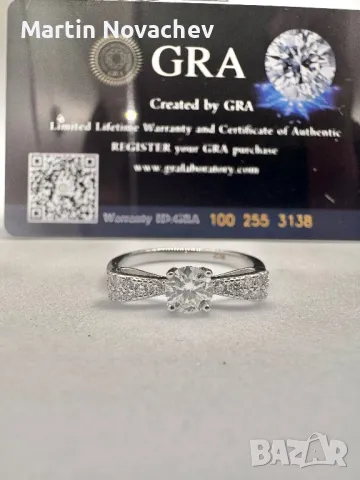 Сребърен пръстен с мойсанит (Диамант) 0.5 карата