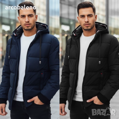 Мъжко зимно яке с качулка, 2цвята 