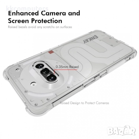 Nothing Phone (3a) Удароустойчив ENKAY Силиконов Калъф и Протектор, снимка 3 - Калъфи, кейсове - 51443378