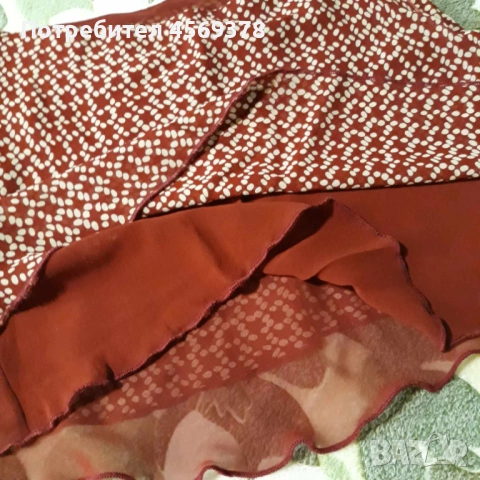 Пола бордо с цип, снимка 3 - Поли - 51485281