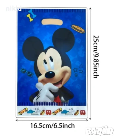 Мики Маус син фон 10 бр торбички за лакомства подарък рожден ден парти, снимка 2 - Подаръци за рожден ден - 19152198