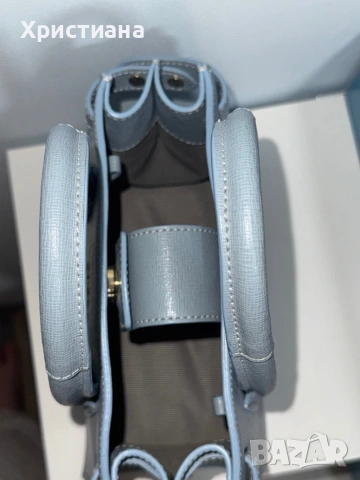 Дамска чанта Furla, естествена кожа в син цвят, снимка 5 - Чанти - 53383943