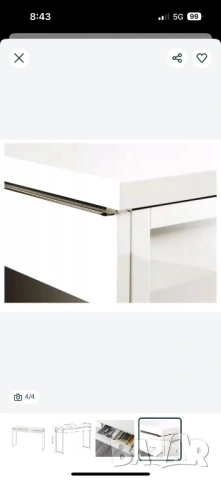 Бюро , тоалетна маса, ikea besta burs бял гланц, снимка 3 - Бюра - 53891594