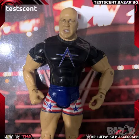 Екшън фигура WWE Kurt Angle Кърт Енгъл Jakks играчка олимпийски медалист Ruthless Aggression  2005 , снимка 1 - Колекции - 48386317