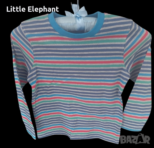 Блузка с дълъг ръкав за 4-5 год момченце многоцветно средно райе,Англия/нова, снимка 1