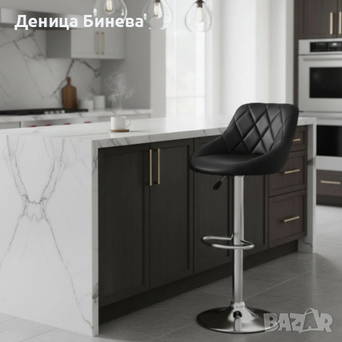 Бар стол с регулируема височина и въртяща функция, снимка 2 - Столове - 53207481