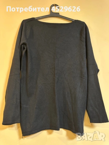 Черна блуза с цип отстрани , снимка 2 - Блузи с дълъг ръкав и пуловери - 53237168