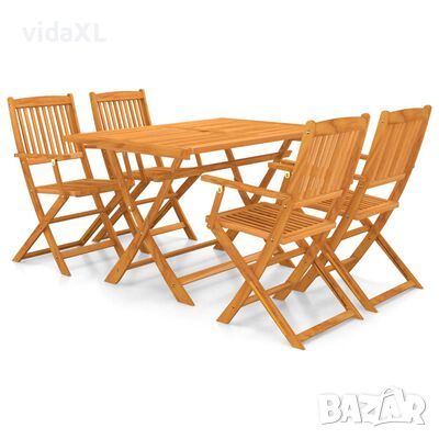 vidaXL Градински трапезен комплект, сгъваем, 5 части, акация масив(SKU:44056, снимка 1 - Градински мебели, декорация  - 45255352