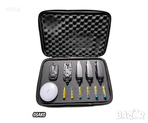 Комплект сигнализатори OSAKO 518RXL с лампа 3+1+1 и 4+1+1 карп