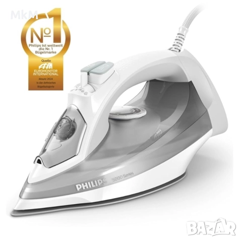 PHILIPS Steam iron Series 5000 40g/min 160g steam boost SteamGlide Plus 2400 W , снимка 1