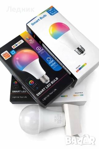 15W Wi-Fi Smart LED Крушка E27 RGBCW – Tuya / Google Home / Alexa